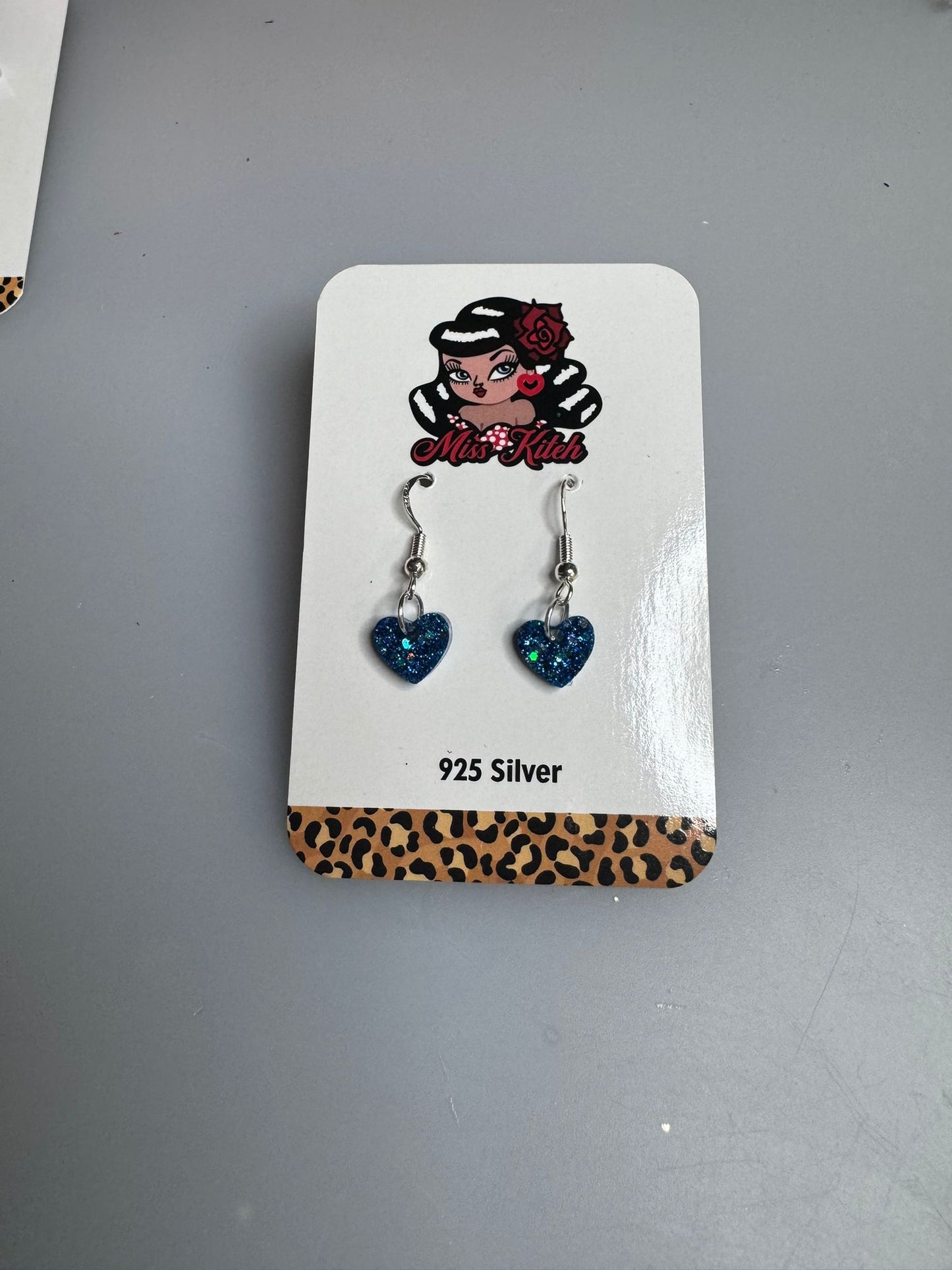 Small Blue Glitter Hearts