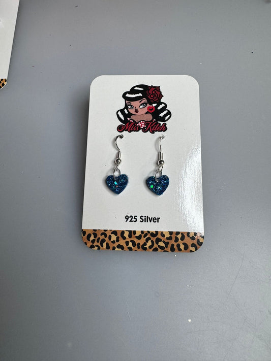 Small Blue Glitter Hearts