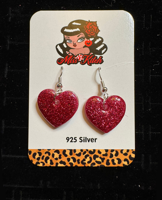 Red Glitter Hearts