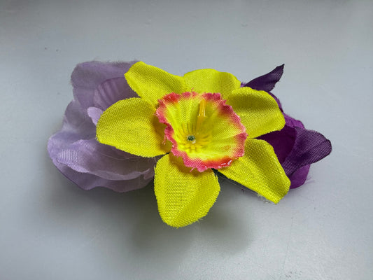 Daffodil & Purple Hair Flower Small