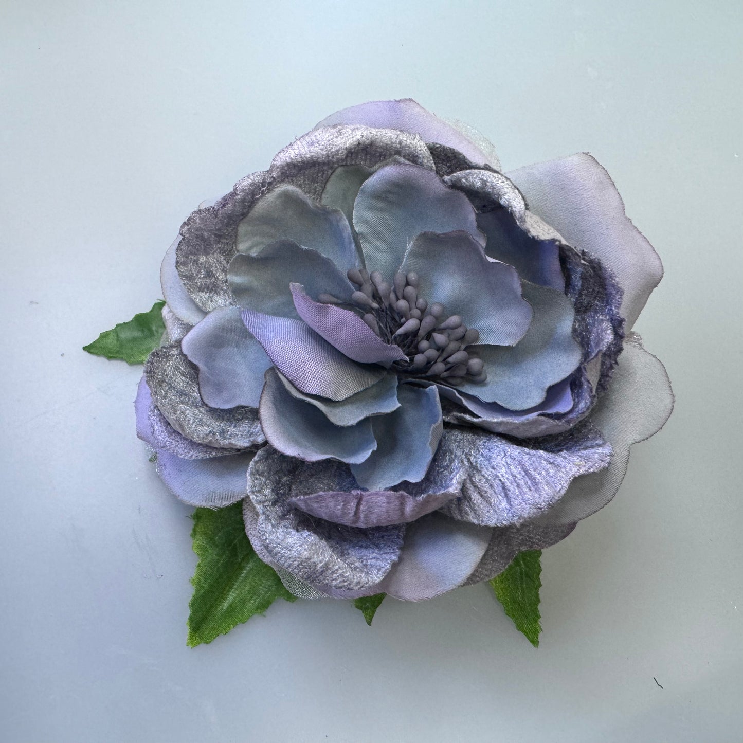 Lilac Grey Hair Flower Medium