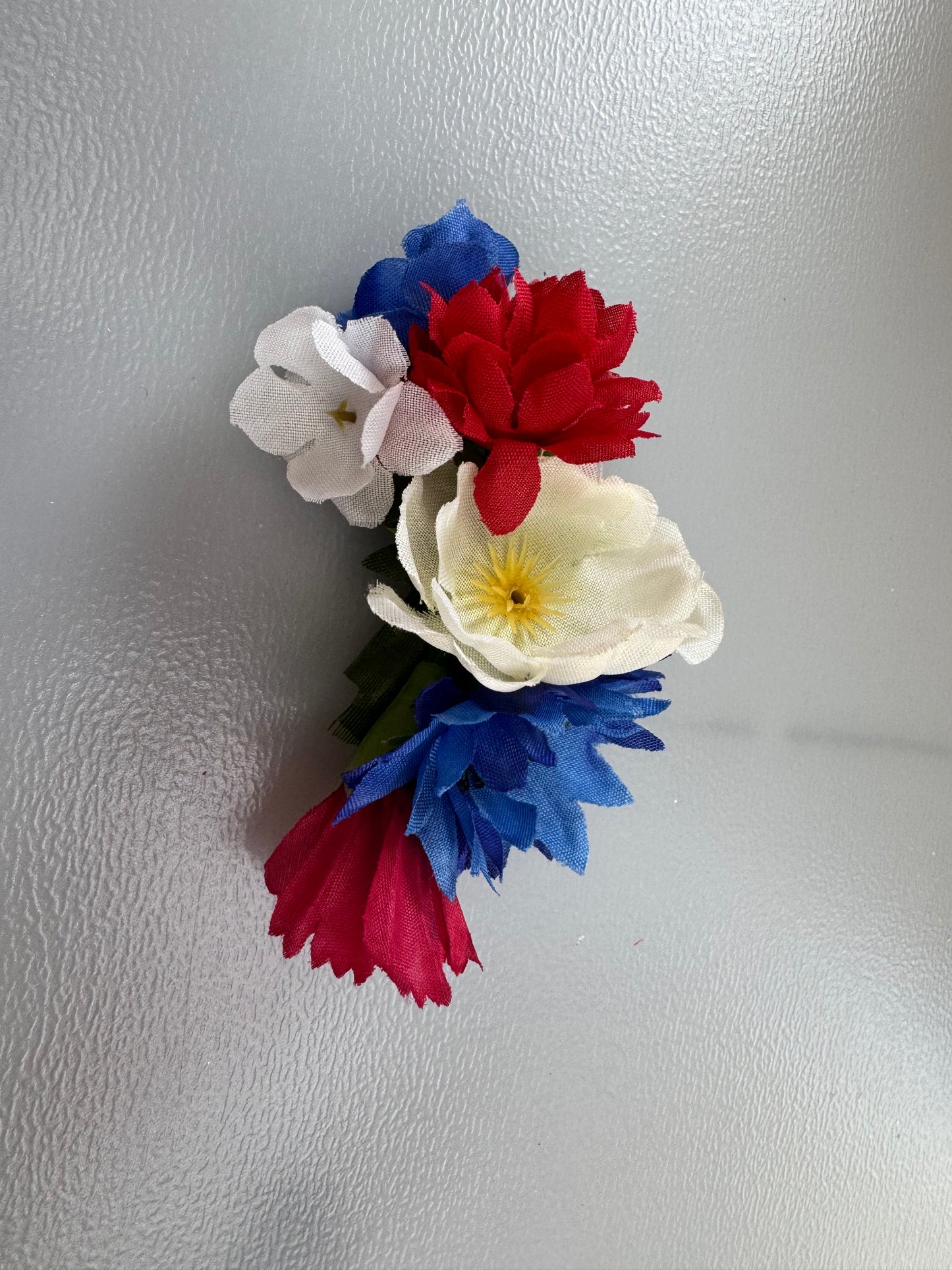 Red, White and Blue ,large mixed flower hair clip.