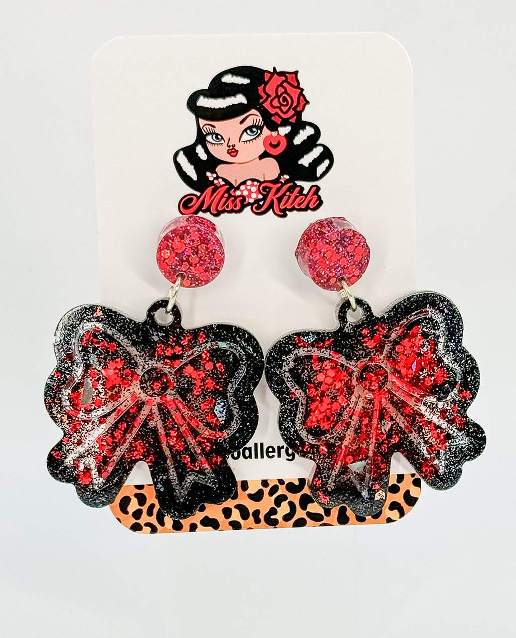 Black & Red Glitter Bows